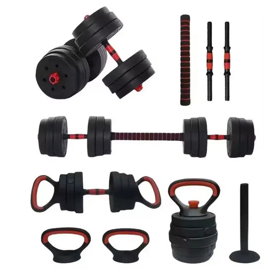 Juego de mancuernas ajustables Fitness Cement de 10 a 50 kg con barra