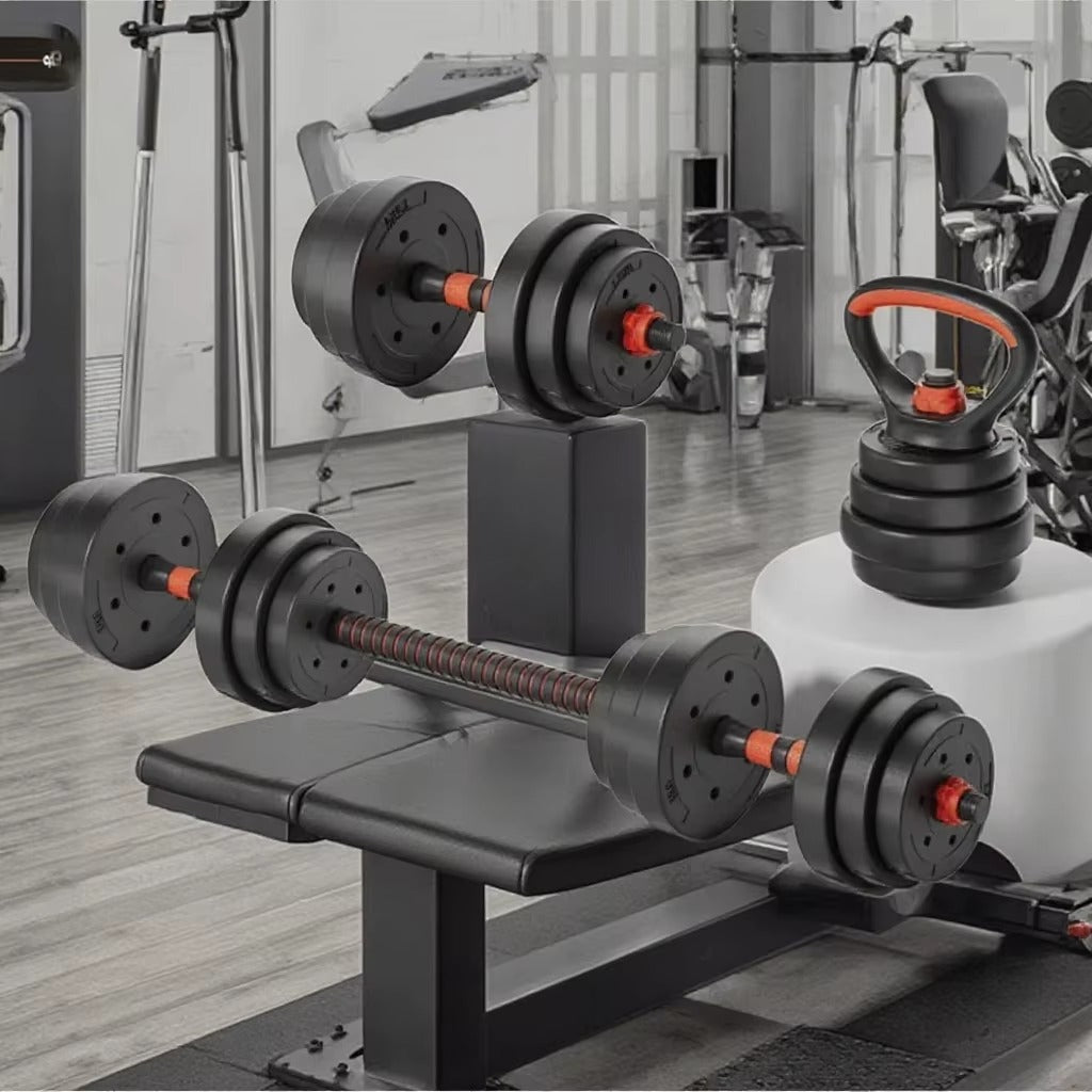 Juego de mancuernas ajustables Fitness Cement de 10 a 50 kg con barra