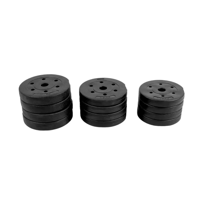 Juego de 2 pesas de acero con 4 tuercas