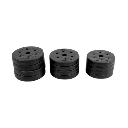 Juego de 2 pesas de acero con 4 tuercas